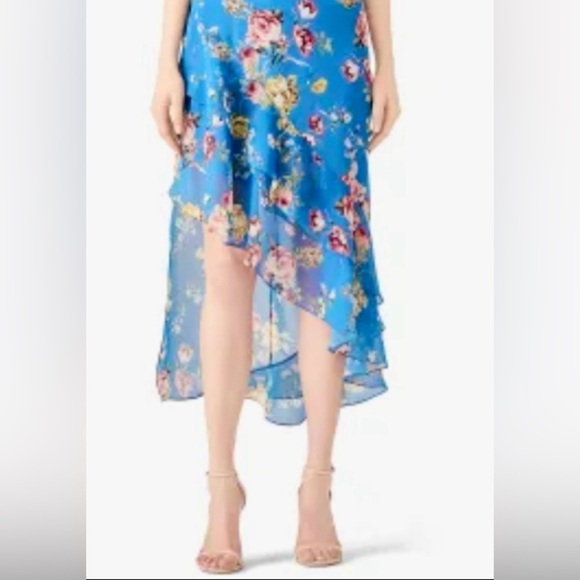 SLATE AND WILLOW🦋SIZE 8🦋BLUE ETHEREAL FLOWING MAXI MIDI CHIFFON DRESS $350 NEW - Picture 7 of 12